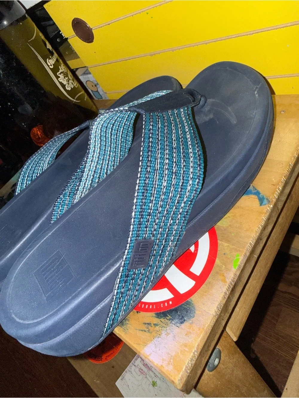 Fitflop Navy and Teal Women's Woven Strap Sandals